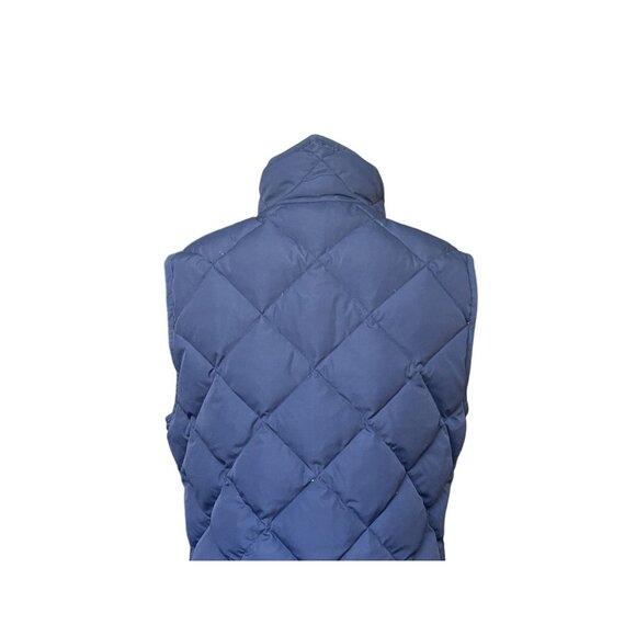 J. Crew Excursion Quilted Down Puffer Vest Size S Navy Blue Full Zip Preppy Warm - Picture 5 of 9